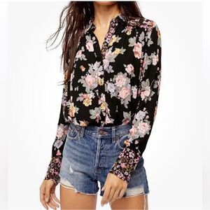 Free People Hold on to me floral L/S blouse, Small